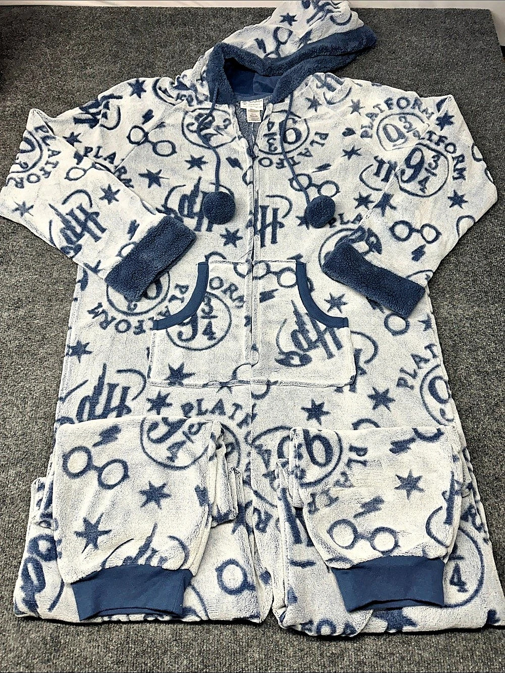 Harry Potter Hogwarts Fleece One-Piece Blue  Extra Large